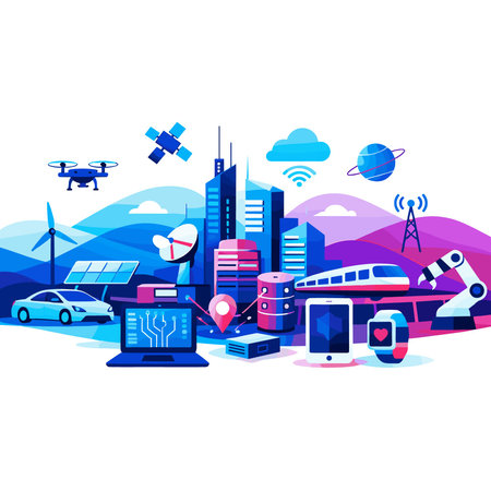 Smart city concept. Smart city. Vector illustration in flat style.