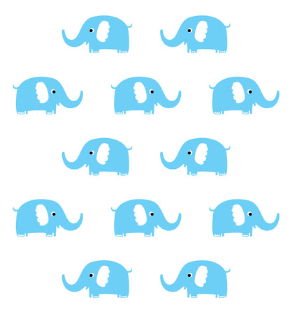 cute blue elephant wallpaperのイラスト素材