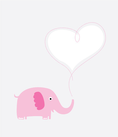 cute elephant valentine cardのイラスト素材