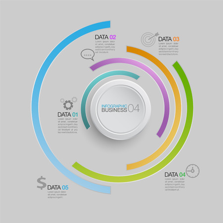 background infographic buttons number options template. Can be used for workflow layout, diagram, business step options, banner, web design. Business data visualization. Process chart.のイラスト素材