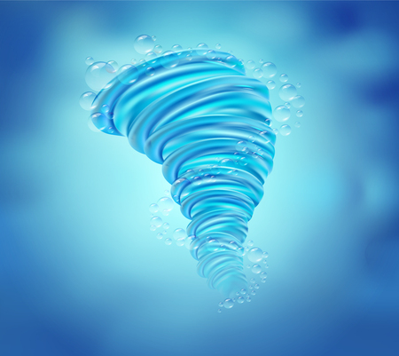 The power of the water rotates like a tornado on the sea color background. Vector realistic file.のイラスト素材