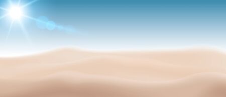Blurred beach sand With the Sun Sky Summer concept. Vector Realistic file.のイラスト素材
