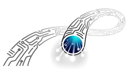 High-speed digital cable in the future Design of new monochrome fiber optic cable Abstract.のイラスト素材