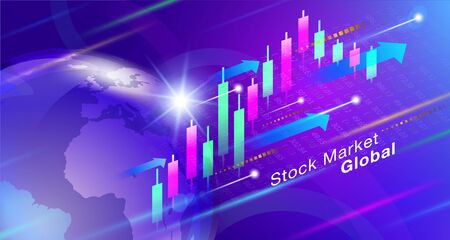 Stock market background design ideas Represents the global business network connection. Vector business template.のイラスト素材
