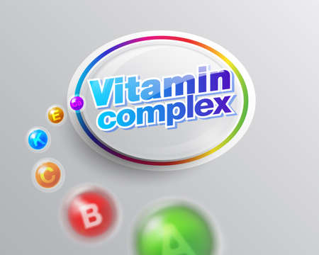Vitamin complex label logo inspiration for healthy life.のイラスト素材