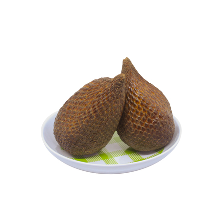 snake fruit or salak fruit isolated on white backgroundの写真素材
