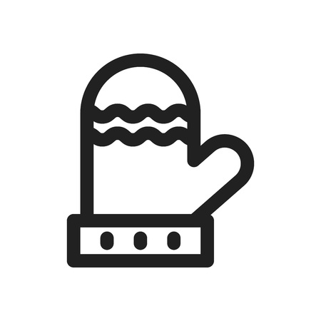 winter glove icon design with white background. outline design style. vector illustrationのイラスト素材