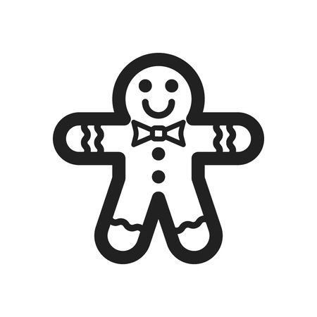 gingerman icon design with white background. outline design style. vector illustrationのイラスト素材