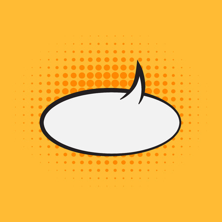 comic speech bubble blank template with pop art style on yellow background. vector illustration.