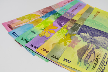 Closeup shot of Indonesia Rupiah banknotes.の写真素材