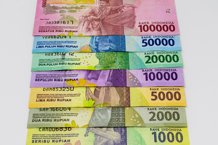 Closeup shot of Indonesia Rupiah banknotes.の写真素材