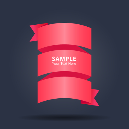 abstract red ribbons banners design. vector template background for sale tag, website promotion banner, price tag.のイラスト素材