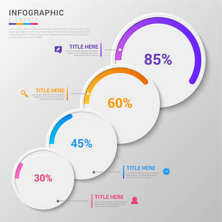 Circle progress bar infographics elements design. timeline with 1 bar process, step, part, or option. vector illustration template for business.のイラスト素材