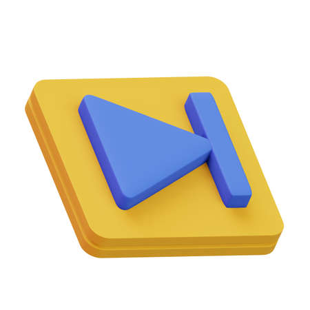 Next icon symbol isolated on white background. 3D rendering. Video or music player app element.の写真素材