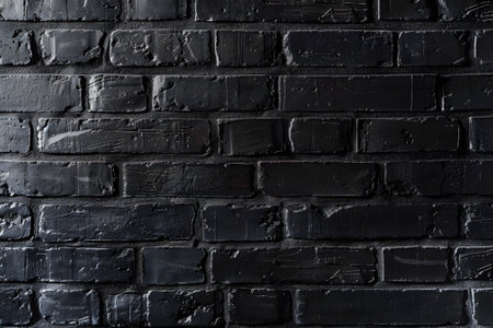 Stylish black brick background with sleek modern industrial charm for contemporary interiors.の素材
