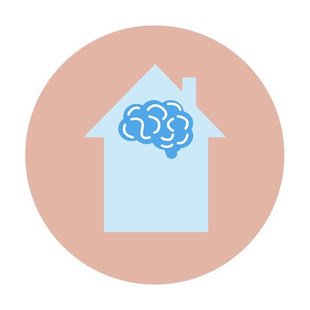 Smart home business brain icon in phone.のイラスト素材