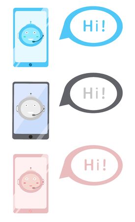 Chat bot iconのイラスト素材