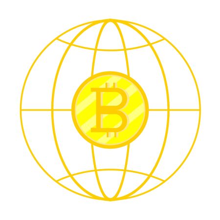 Worldwide bitcoin concurrency concept.のイラスト素材