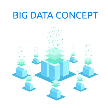 Big data center, communication, analytics, business, concept.のイラスト素材