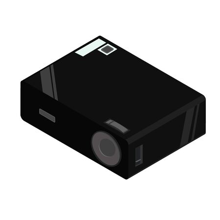 3d realistic multimedia sparkling shine video projector in three colors.のイラスト素材