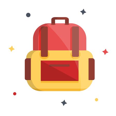 Red yellow vintage backpackのイラスト素材