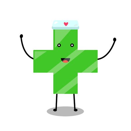 Smile green pharmacy icon. Modern style illustration icons.のイラスト素材