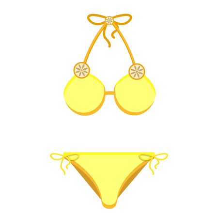 Cute retro vintage female woman swimsuit body underwearin sportswear swimwear pink colors on white. Modern flat style vector illustration icons. Summer holiday pool apparel. Femininity clothing themeのイラスト素材