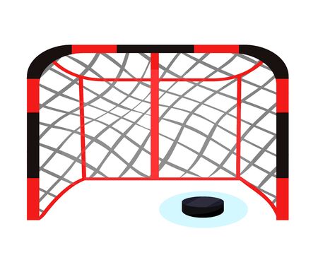 Hockey player set. Modern flat cartoons style vector illustration icons. Isolated on white. Hockey. Hockey equipment.のイラスト素材