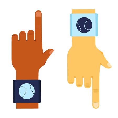 Tennis sport set. Flat cartoons vector illustration icon. Isolated on white. Tennis gear.のイラスト素材