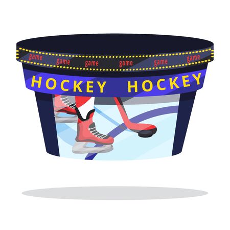Hockey player set. Modern flat cartoons style vector illustration icons. Isolated on white. Hockey.のイラスト素材