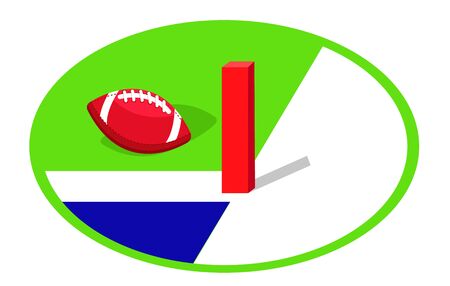 American football sport set. Flat cartoons vector illustration icons on white background.のイラスト素材