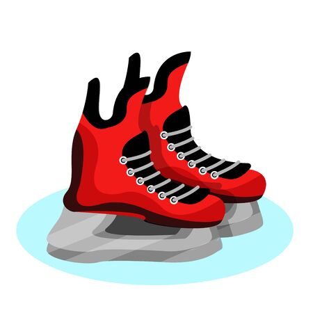 Hockey player set. Modern flat cartoons style vector illustration icons. Isolated on white. Hockey. Hockey equipment.のイラスト素材