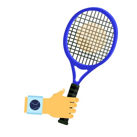 Tennis sport set. Flat cartoons vector illustration icon. Isolated on white. Tennis gear.のイラスト素材