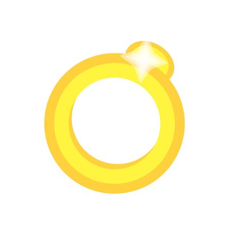 Gold necklace. Gold female accessory. Golden shiny necklace. Modern flat cartoons style vector illustration icons. Isolated on white background.necklace with diamond, brilliant. Jewelry accessoriesのイラスト素材