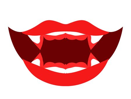 Cute vampire face. Head on shoulders of evil vampire. Modern flat cartoons vector illustration icons. Isolated on white. Dracula vampire. Happy Halloween poster. Halloween flyer with bats and red moonのイラスト素材