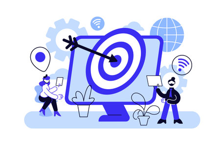 Concumers with devices get targeted ads and messages. Multi device targetingのイラスト素材