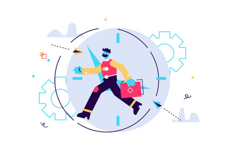 Vector illustration, work time management concept, quick responseのイラスト素材