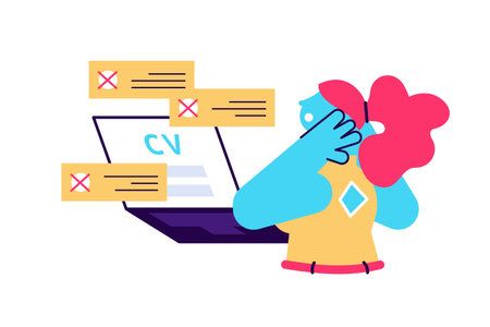Unhappy woman with resume rejected by employer vectorのイラスト素材
