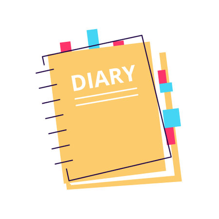 Orange daily paper notepad isolated on white backgroundのイラスト素材
