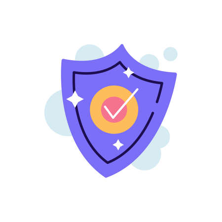 Protection shield check mark vector logo iconのイラスト素材