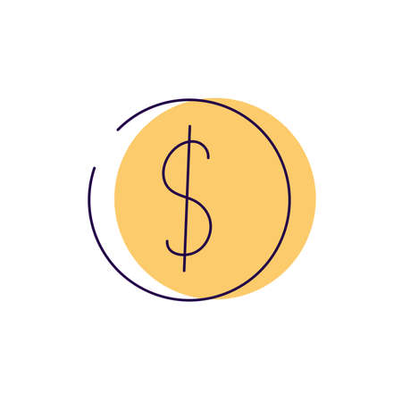 Money dollar sign gold coin icon vectorのイラスト素材