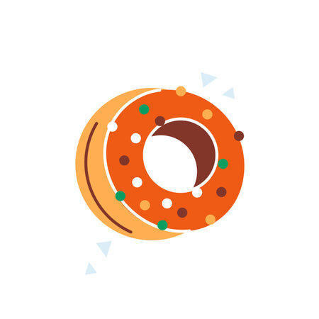 Glazed sweet donut logo icon vector flat design illustrationのイラスト素材