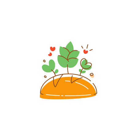 Fresh bread with greens and herbs logo designのイラスト素材