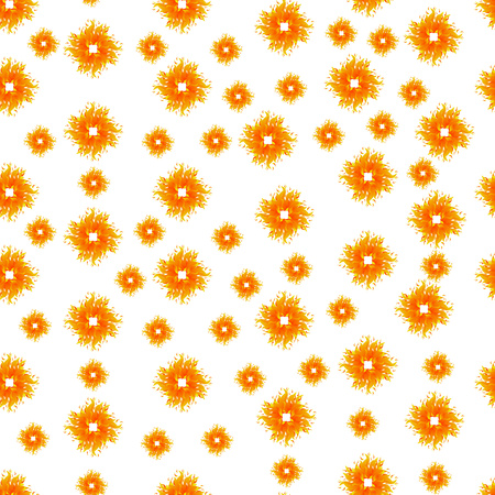 Seamless Pattern with Summer Sun Shapes. Vector Illustration. Flat Style. Decorative Summer Design for Textile, Wrapping Paper, Wall Paper, Beautiful Backgound Decorationのイラスト素材