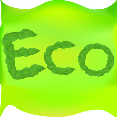 letters eco from leaves vector conceptのイラスト素材