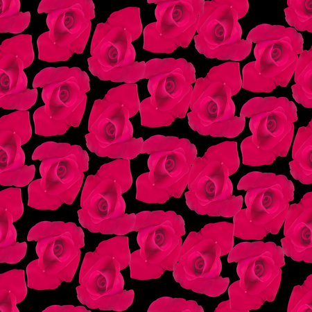 Vector red roses seamless background on a black background prints for clothesのイラスト素材