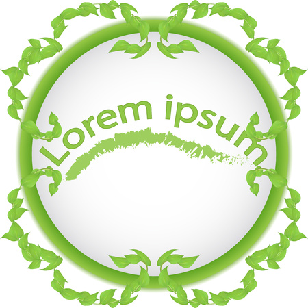 Vector frame of leaves and twigs with place under the text, for decoration events, isolated on white background, blanking out postcardsのイラスト素材
