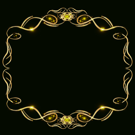 Gold glitter frame,Greeting card, design for business cards, Christmas decoration, backgroundのイラスト素材