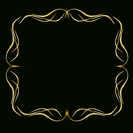Gold glitter frame,Greeting card, design for business cards, Christmas decoration, backgroundのイラスト素材