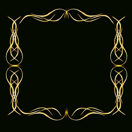 Gold glitter frame,Greeting card, design for business cards, Christmas decoration, backgroundのイラスト素材